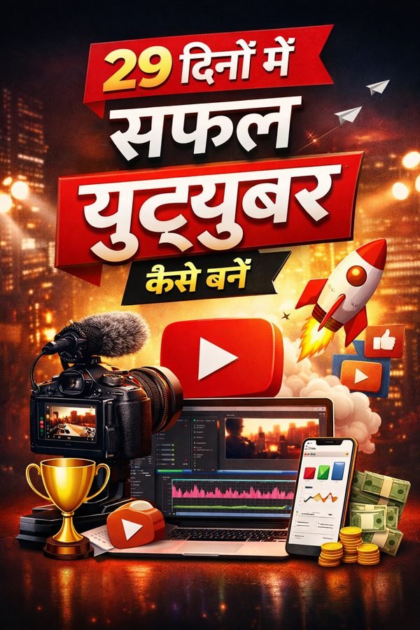 29 दिनों में सफल यूट्यूबर कैसे बनें - cover